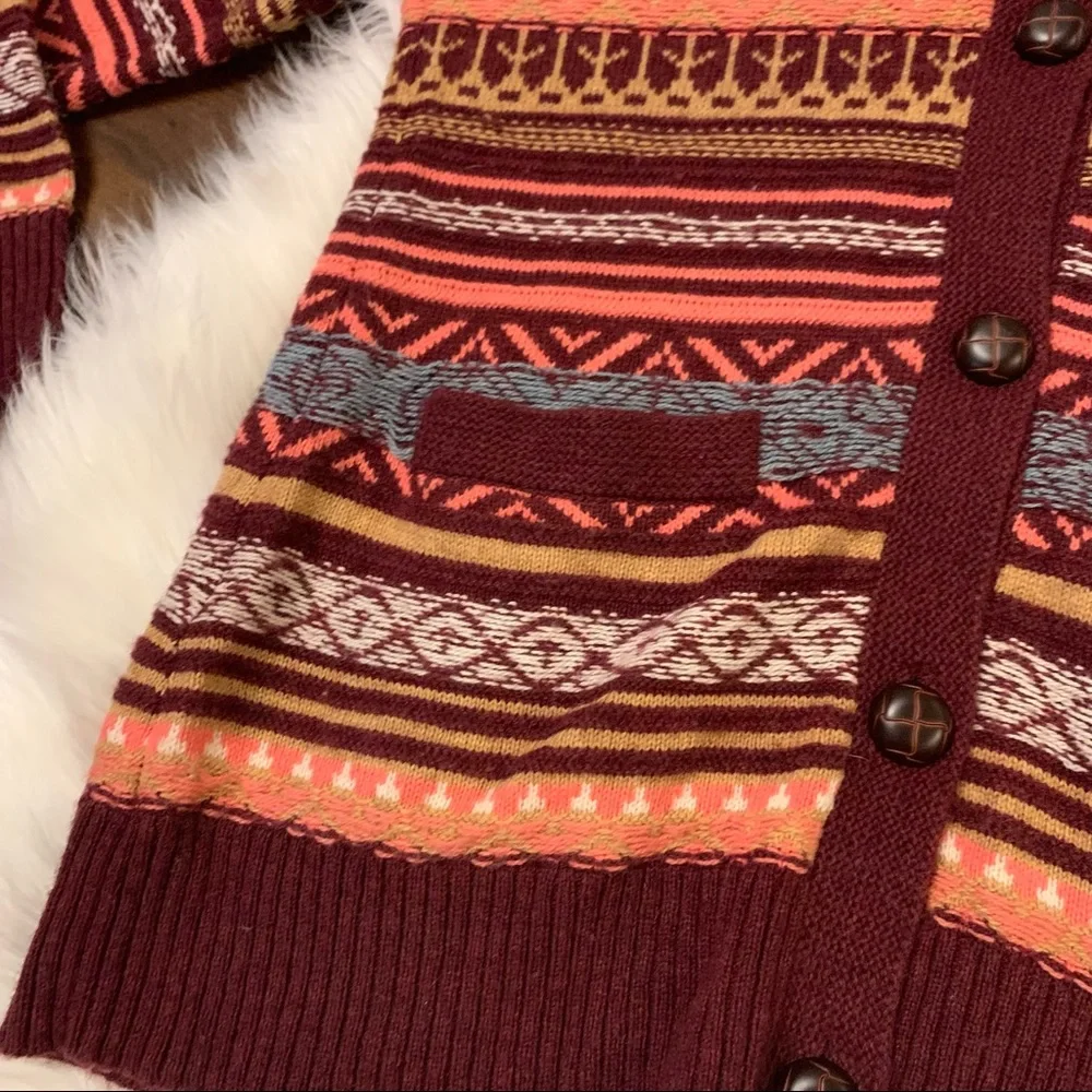 NWT WOOLRICH Cardigan Sweater Blazing Star Fair Isle Warm Cozy - Picture 3 of 15